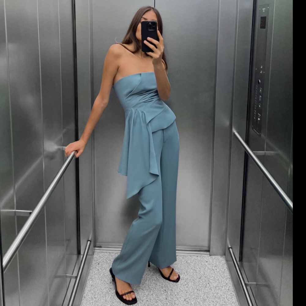 ZARA DRAPED BUSTIER TOP